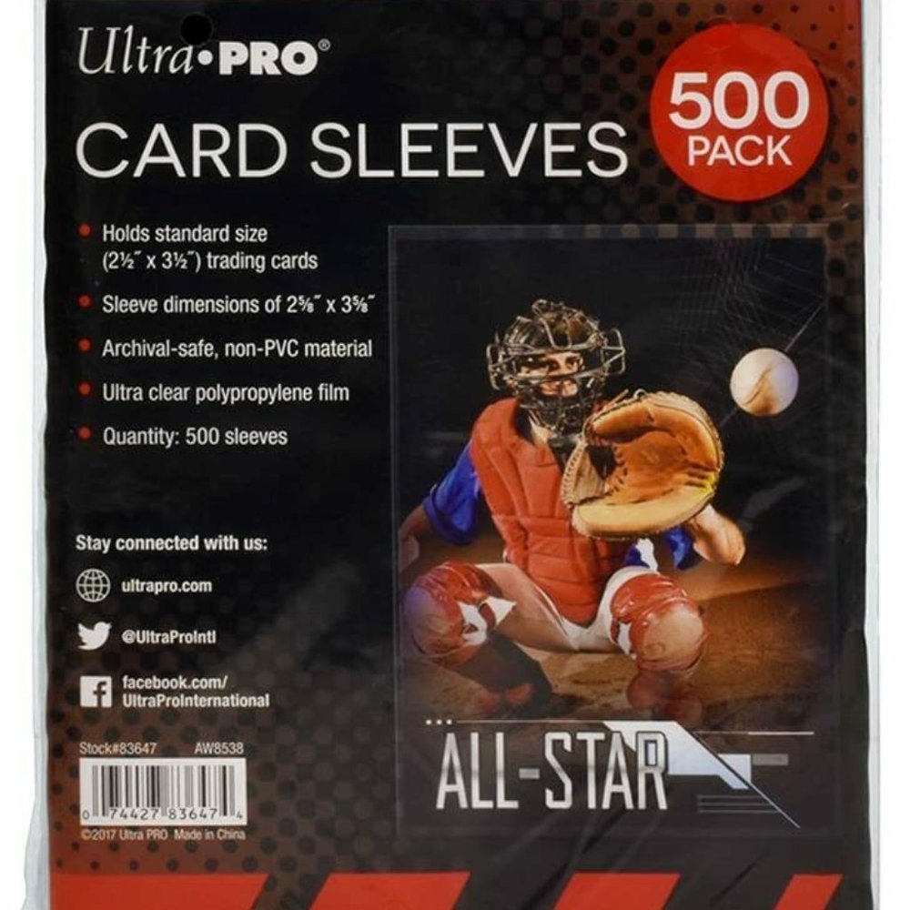 500 Pack of Clear Baseball Card Penny Sleeves